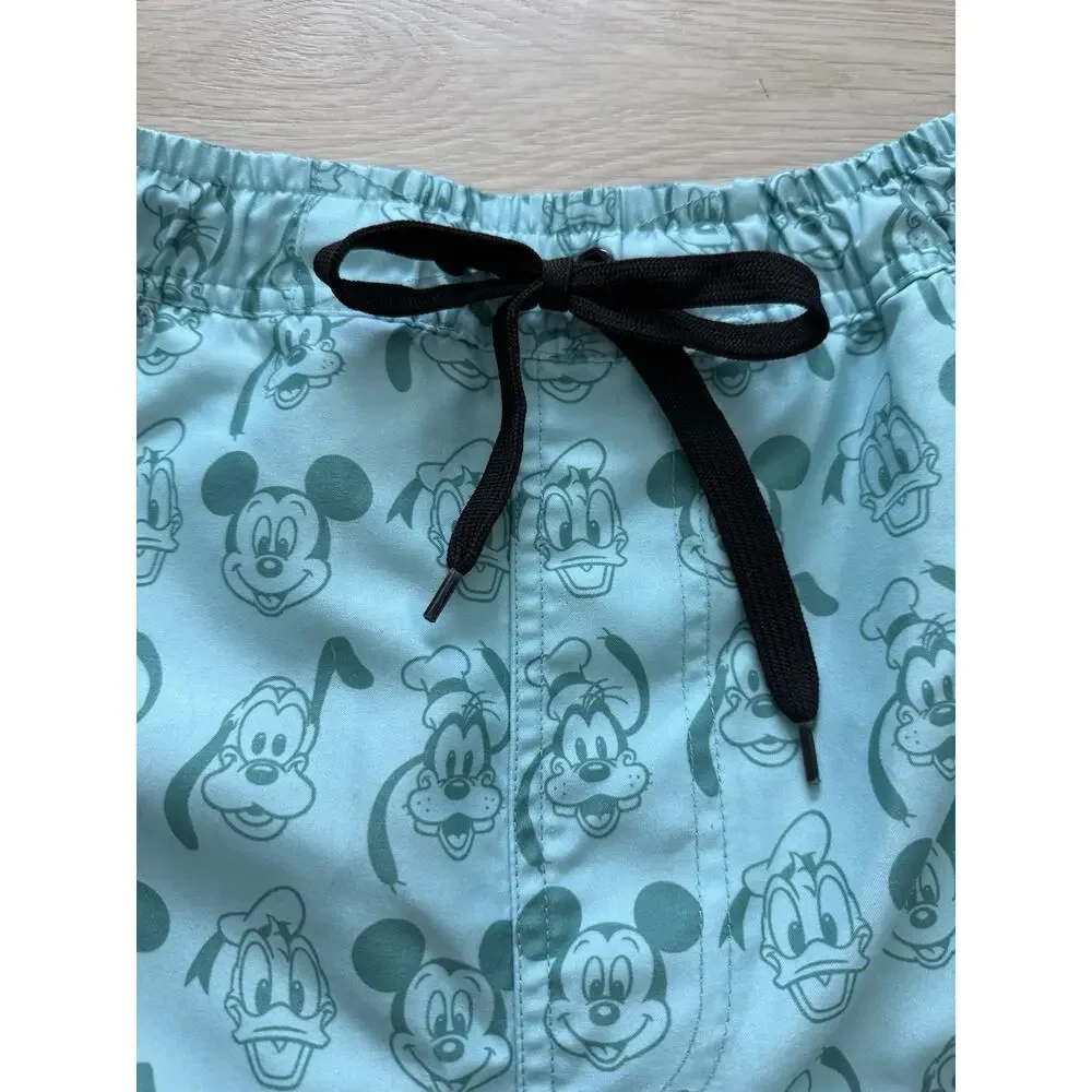 Disney Mickey Mouse Donald Duck Goofy Swim Trunks Men’s Large Mint Green
